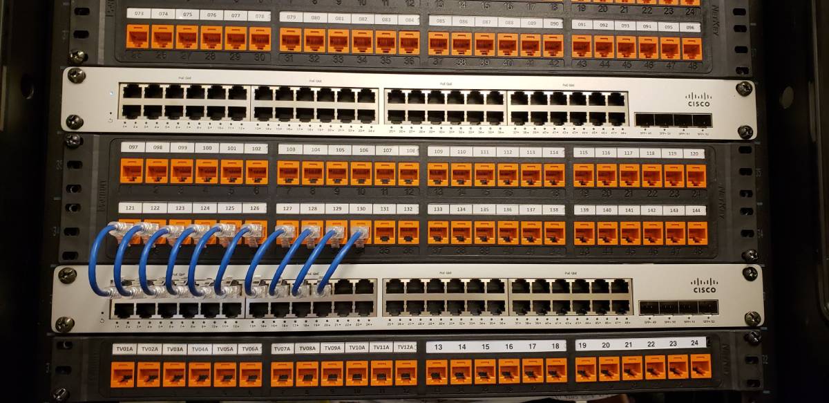 A bunch of wires are connected to the back of a wall.