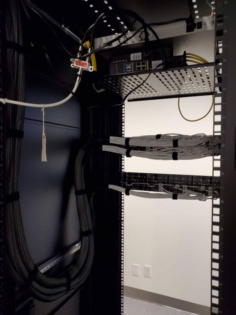 A view of the inside of a server room.