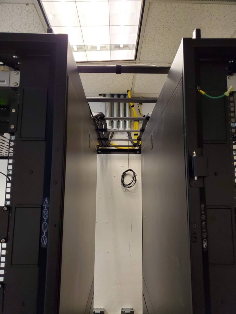 A view of the inside of an elevator.