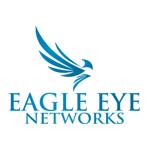 A blue eagle with the words " eagle eye networks ".