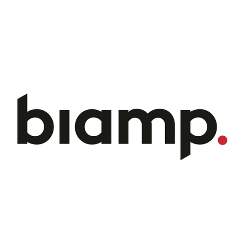 A white background with the word biamp written in black.